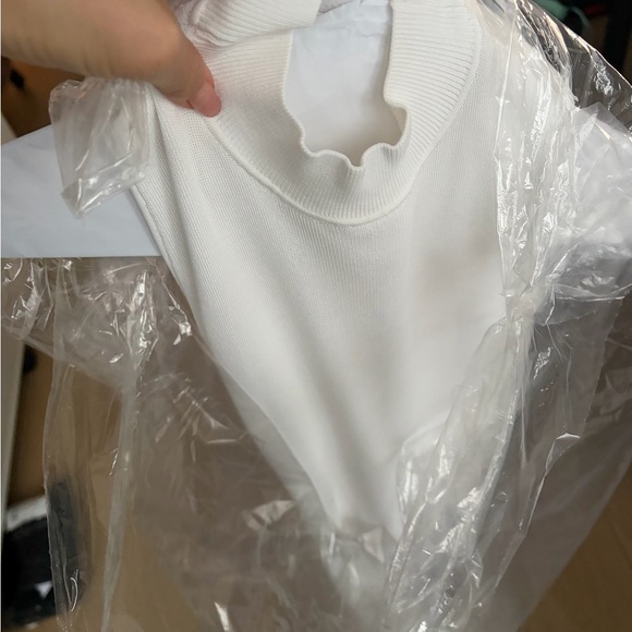 SELF-PORTRAIT White Racer Back Viscose Knit Maxi Dress (XS) - Picture 10 of 12